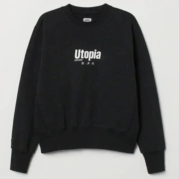 None Other - EXYTS HM black crew neck casual relaxed fit cotton long  sleeve sweatshirt S